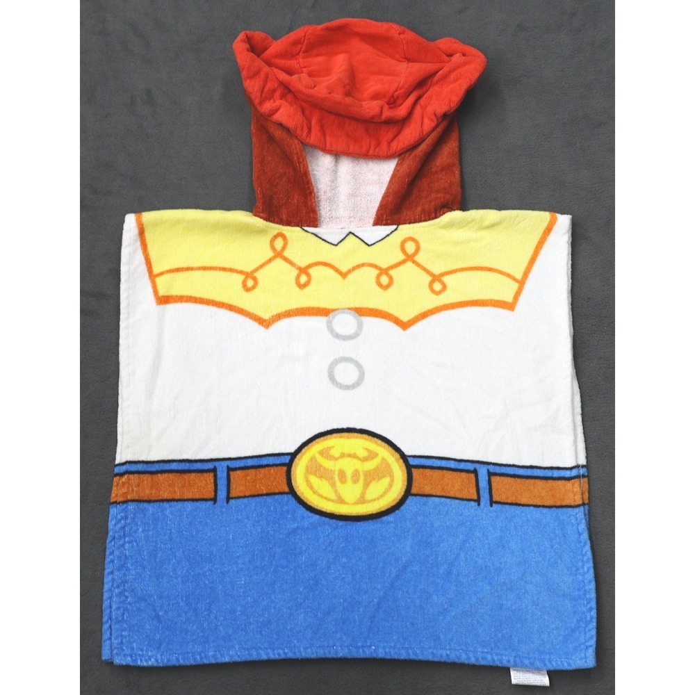Disney Pixar Jessie Hooded Poncho Towel Kids OS Blue White Excellent Toy Story 3